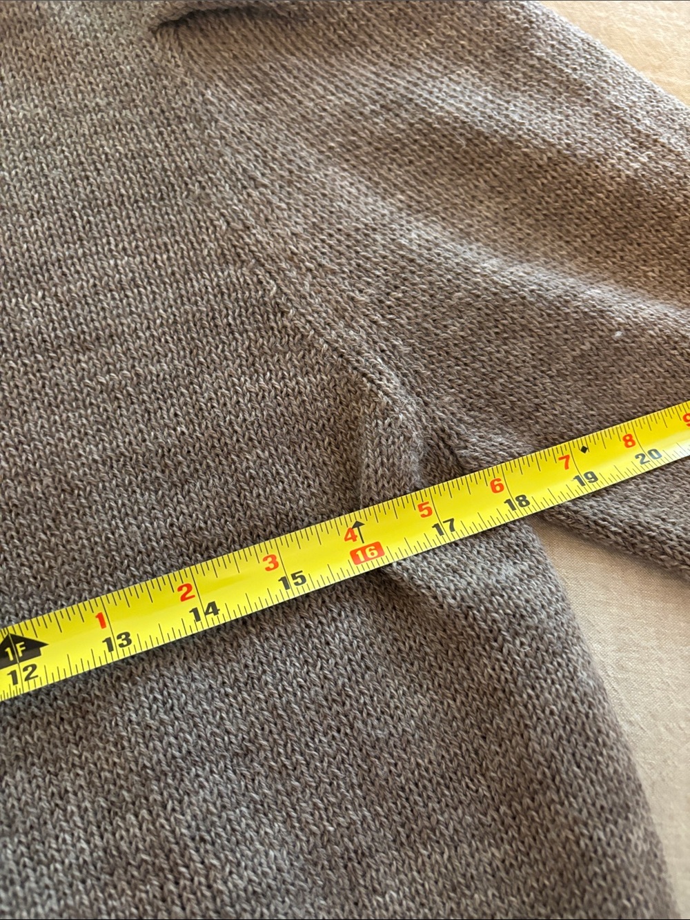 Cropped Puff-Sleeve Crewneck Sweater - Brown - Picture 5 of 9